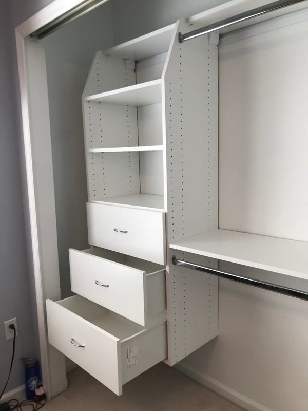Space Saving Reachin Closet - Closet Possible designs and installs custom reach in closets in Somerset County NJ