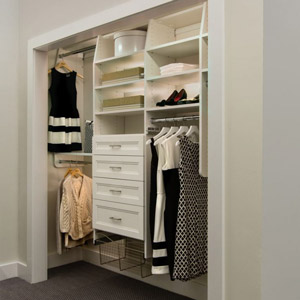 Reach in closet. ClosetPOSSIBLE provides custom bedroom closet systems in Pennington NJ and Bucks County PA.