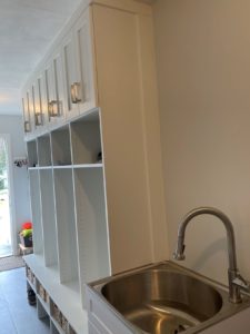 Mudroom Closet Installation w Overhead Cabinets