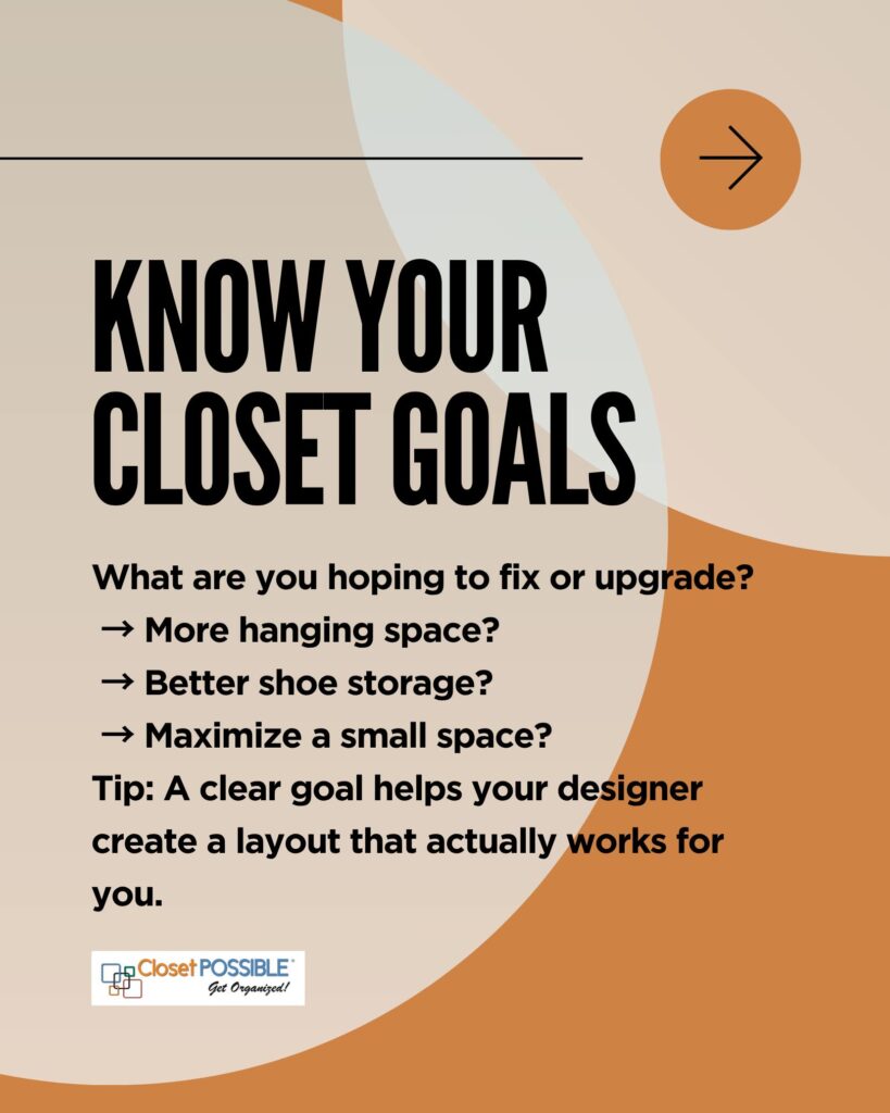 Know your closet goals before you contact a closet designer.